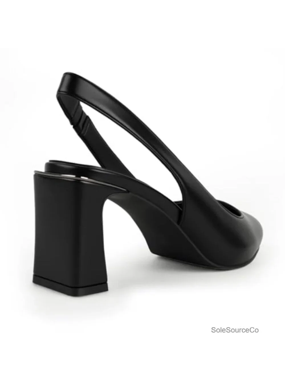 Chunky Block Heels for Women Pointed Toe Slingback Ankle Strap Pumps